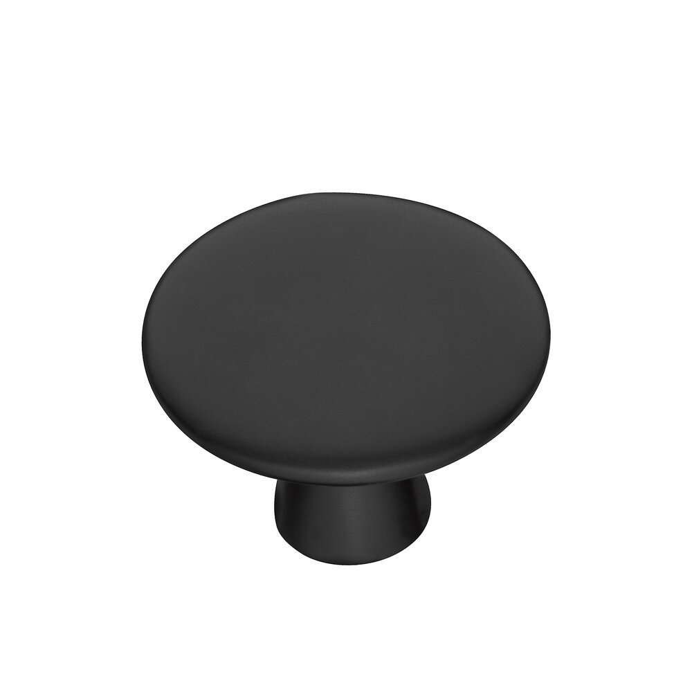 Elemental Collection 1 3/16" Round Knob in Matte Black by Hafele Hardware 155.02.243 MyKnobs