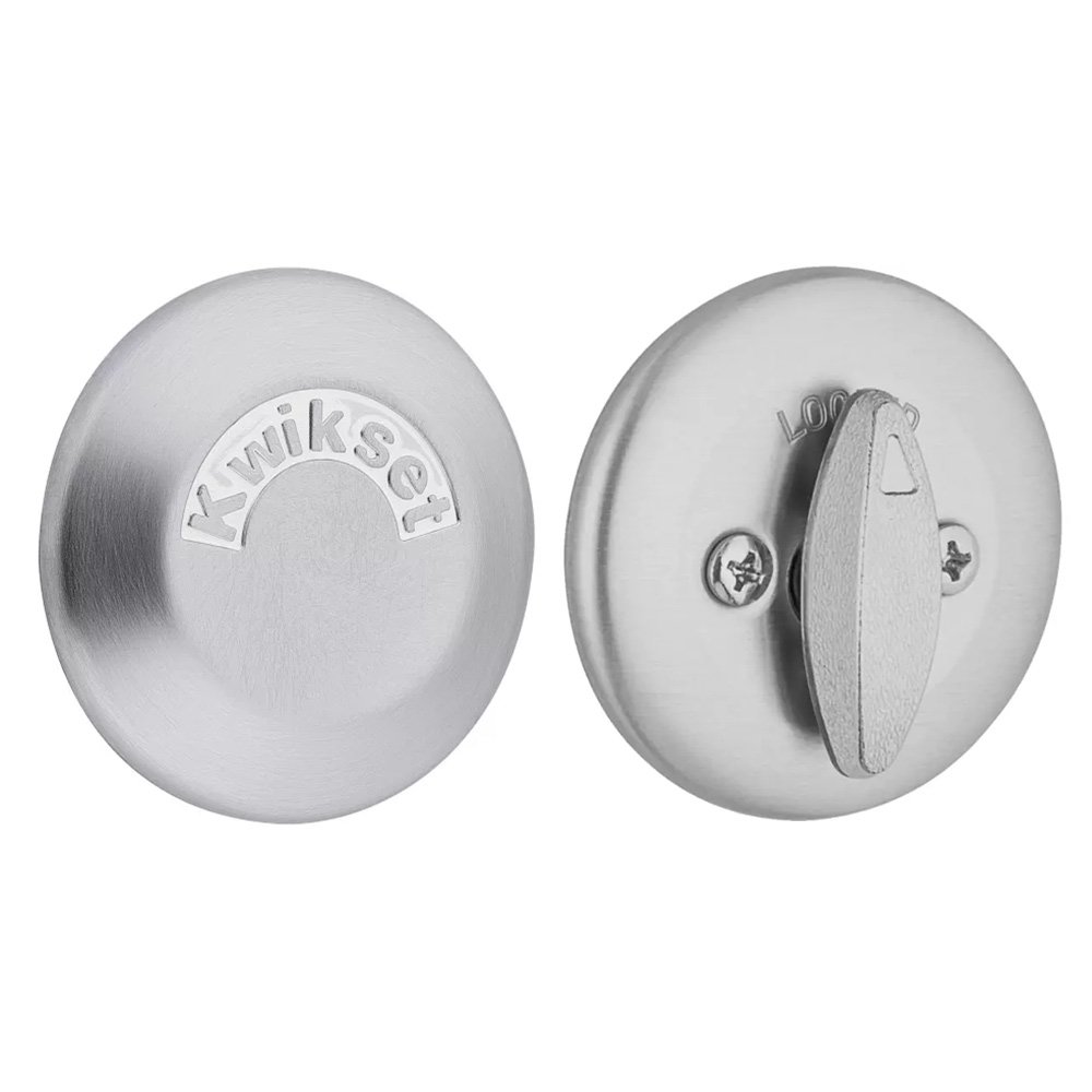 Kwikset Collection Patio Deadbolt with Exterior Plate in Satin Chrome