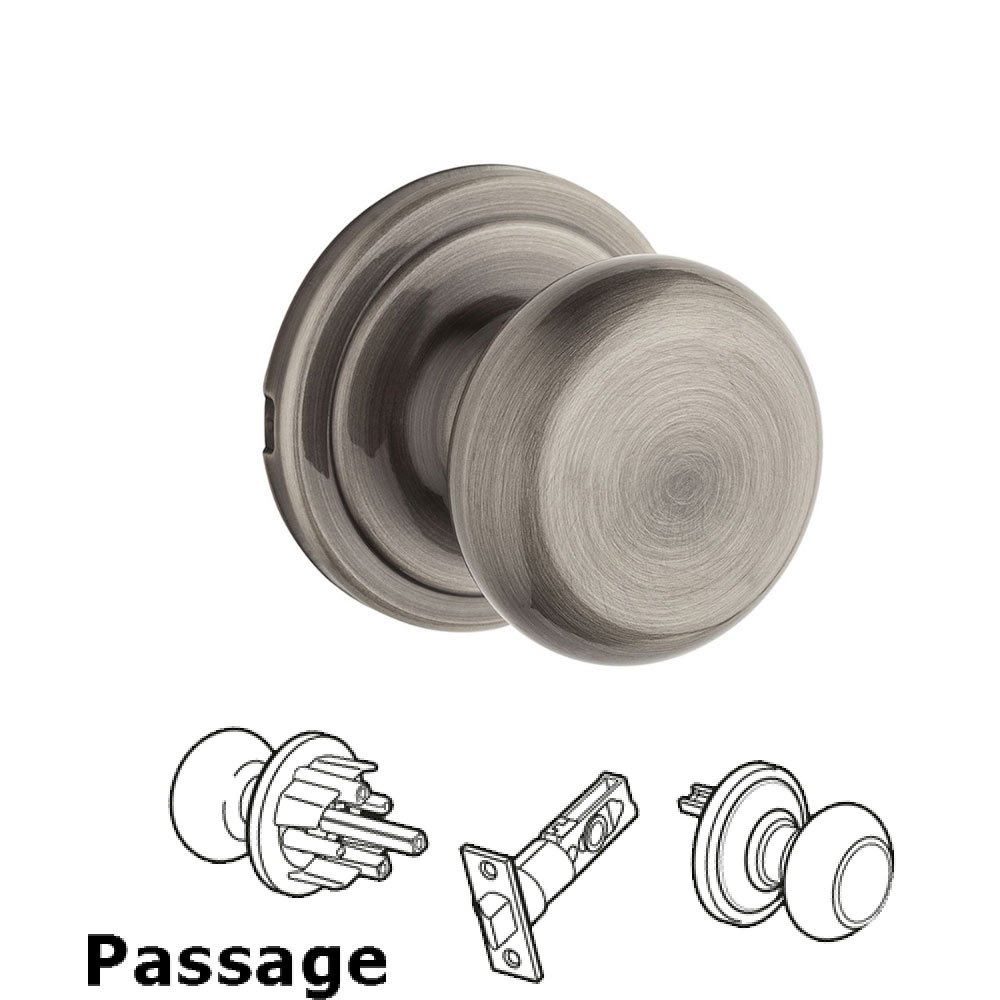 Hancock Hancock Passage Door Knob in Antique Nickel Kwikset Door