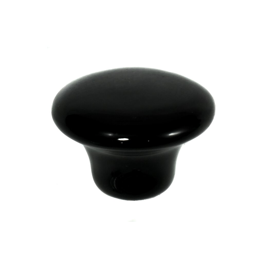 Porcelain Knobs Collection 1 1/2" Porcelain Knob in Black by Laurey