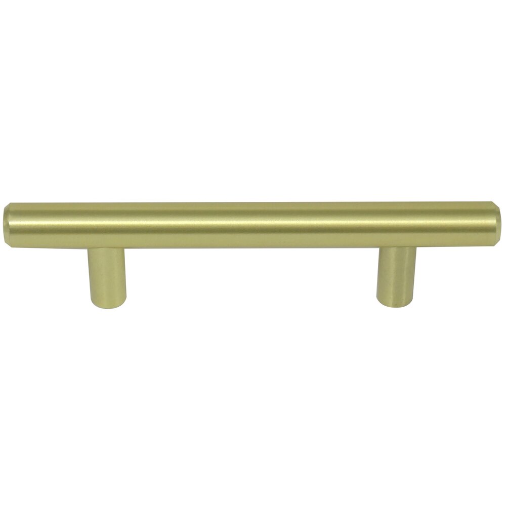 Melrose 5" Centers Steel TBar Pull in Satin Brass Laurey Hardware