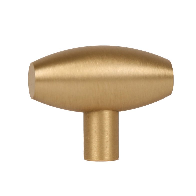 Barrel Pull Collection Solid Brass Knob in Brushed Brass by Lews