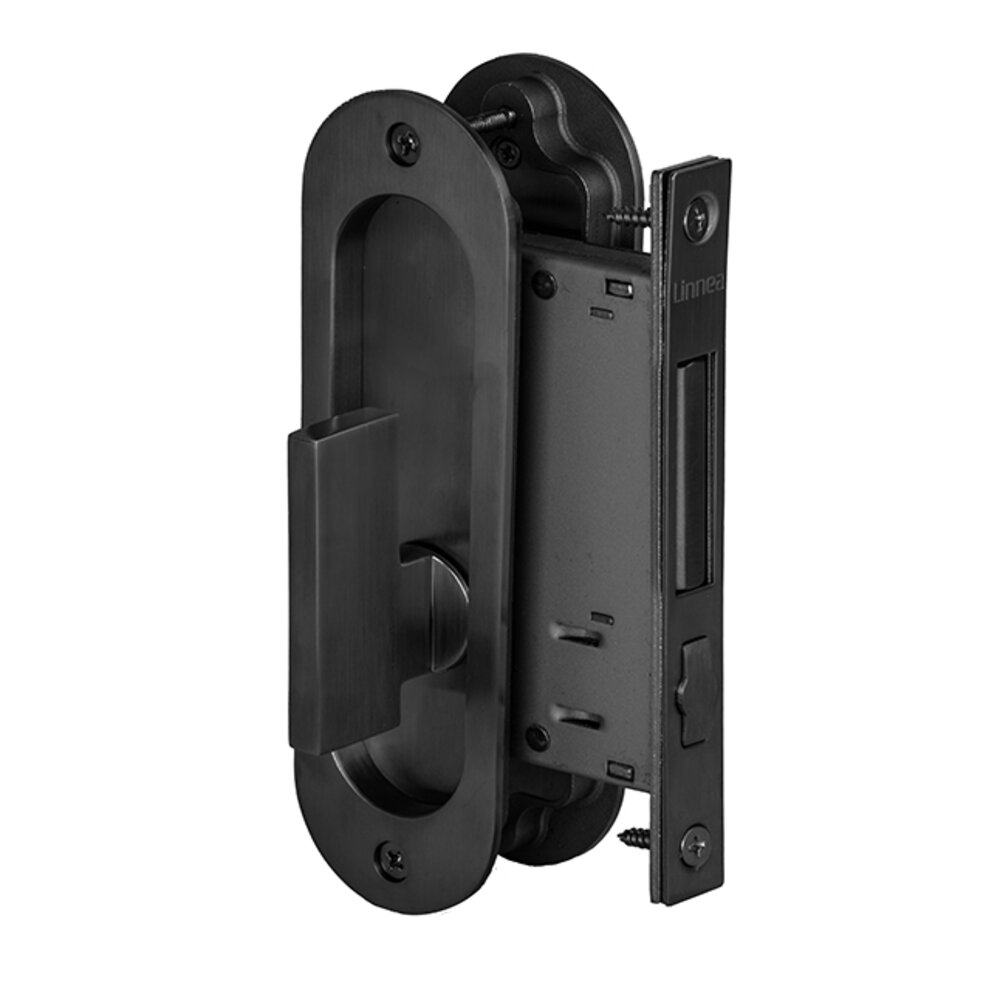 Pocket Door Locks Collection 6 5/16" Oval Privacy Pocket Door Lock