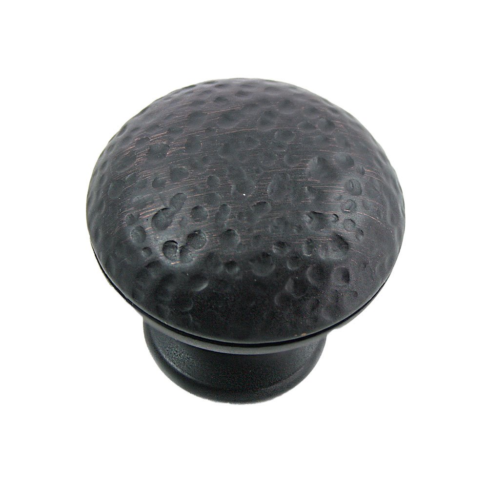 Hammered 1 1/4" Hammer Round Knob in Distressed Brass MNG Hardware