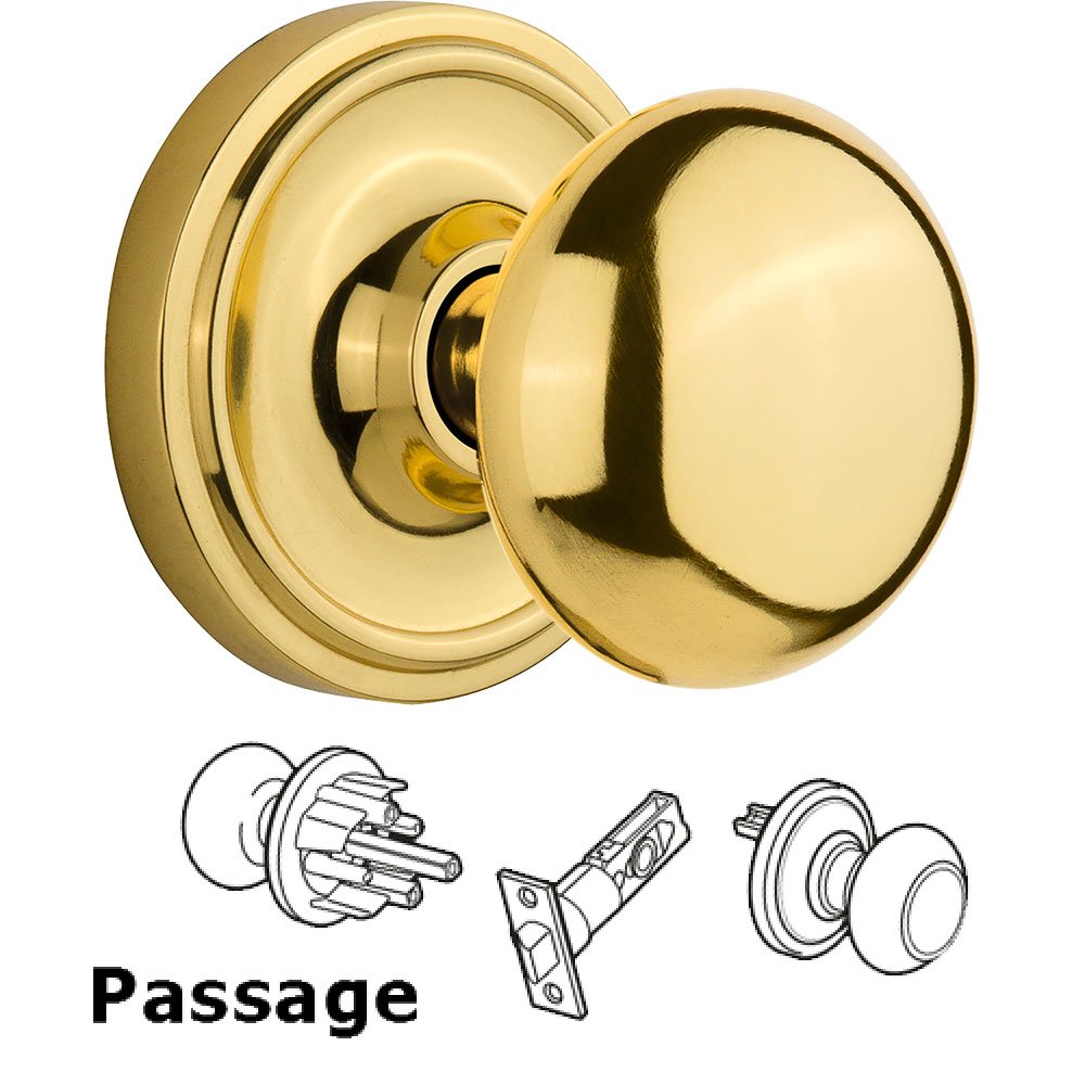 Classic Collection Passage Knob Classic Rose with New York Door
