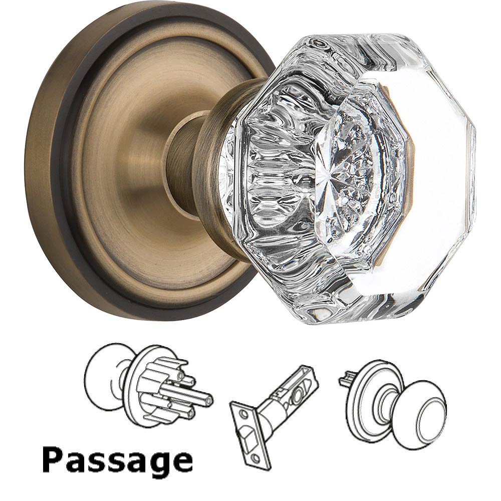 Classic Collection Passage Knob Classic Rosette with Waldorf