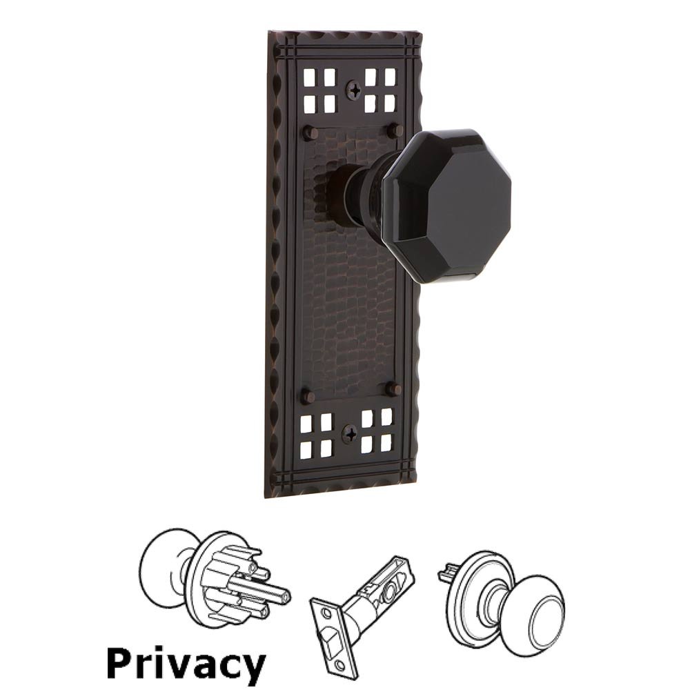 Craftsman Collection Privacy Craftsman Plate Waldorf Black Door Knob