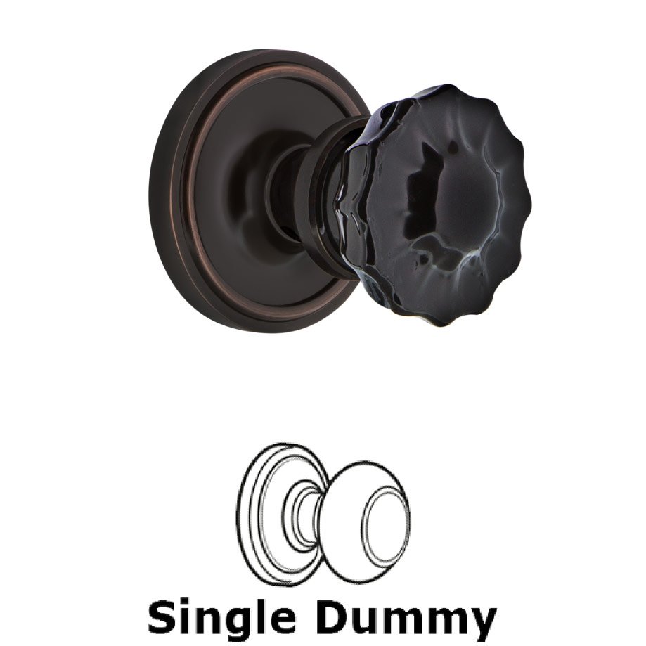 Classic Collection Single Dummy Classic Rose Crystal Black Glass Door