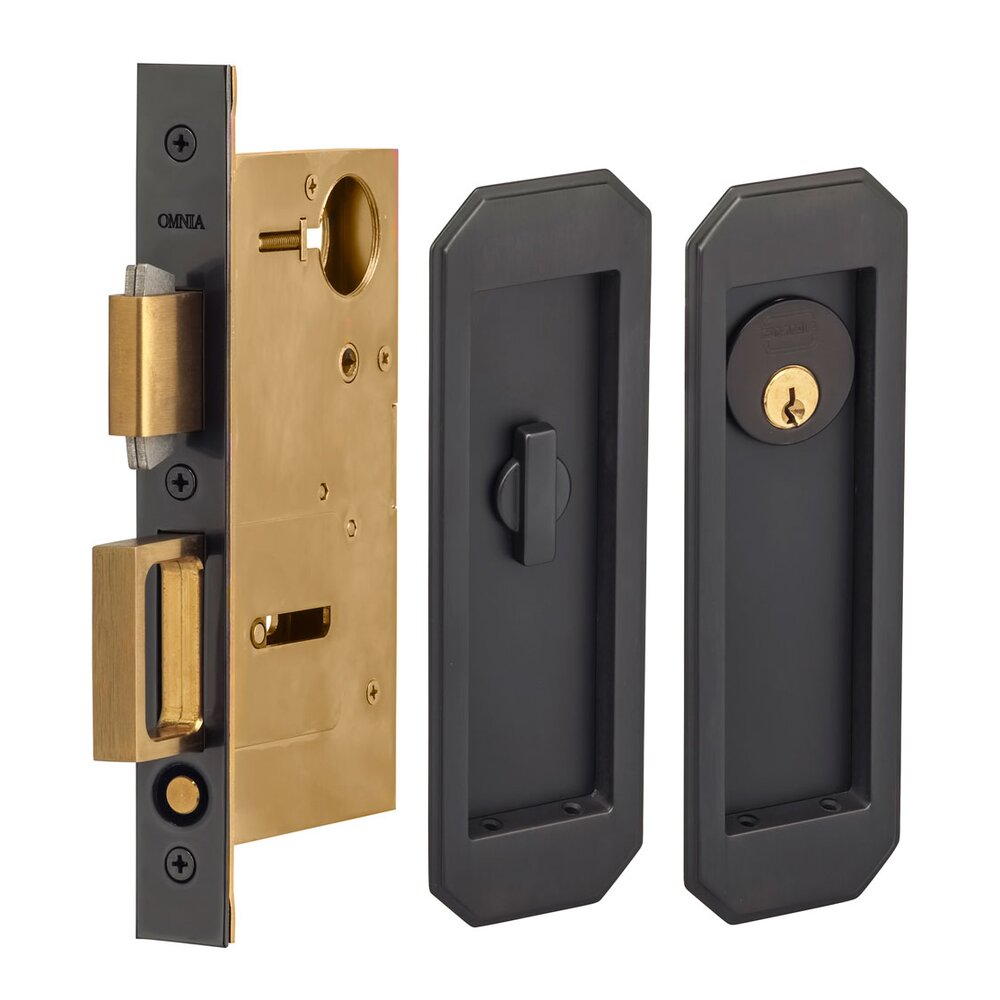 Omnia Industries Pocket Door Hardware Large Traditional Rectangle