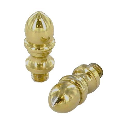 Hinge Finials Collection Pair of Crown Finials in Polished Brass Lacquered by Omnia Industries