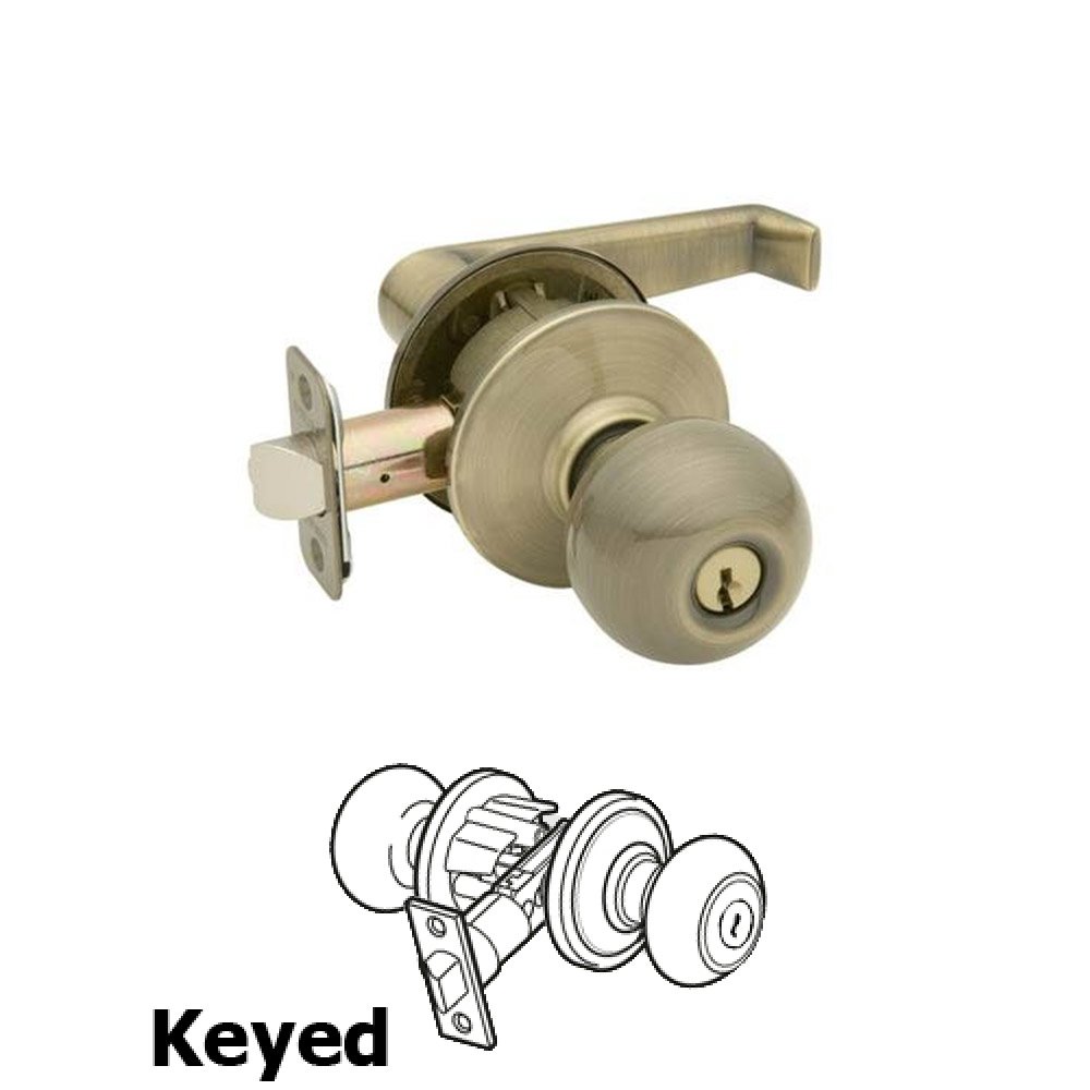 Elan Door Levers F Series Orbit By Elan Keyed Door Lever in Antique