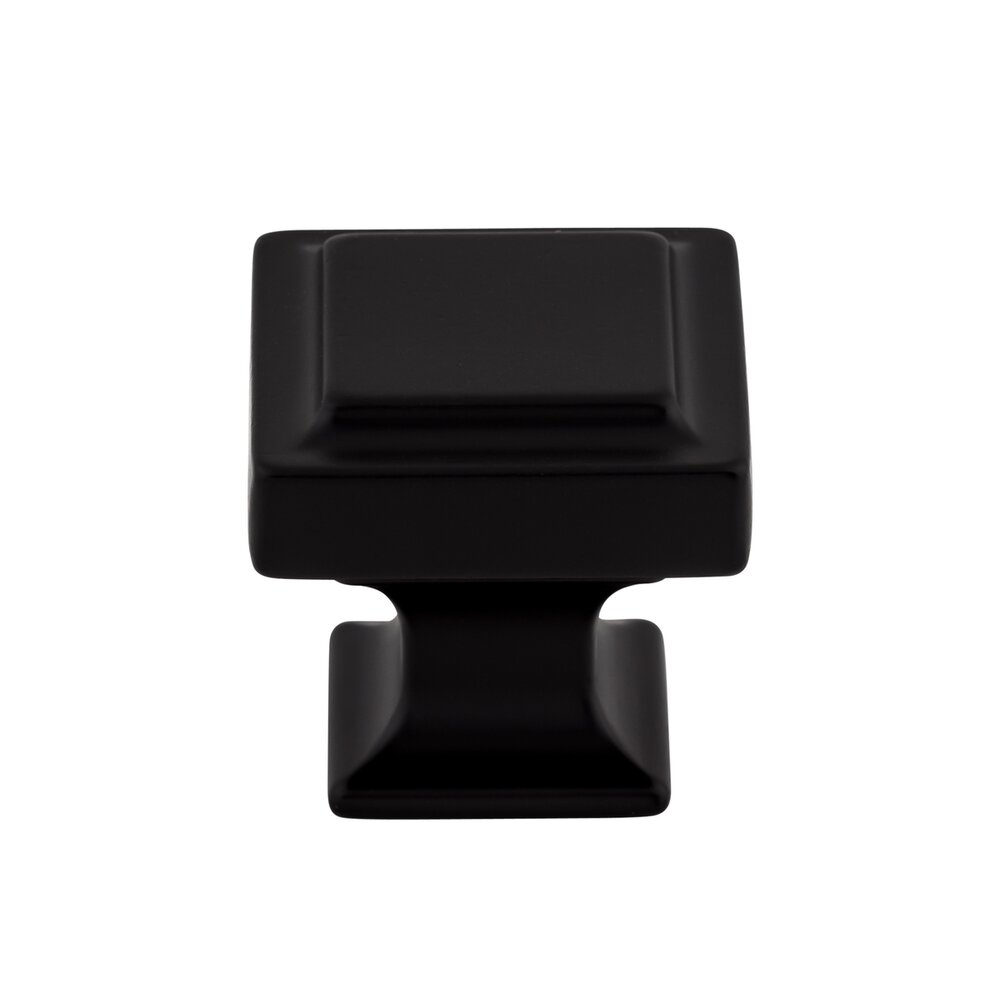 Transcend Collection Ascendra 1 1/4" Long Square Knob in Flat Black