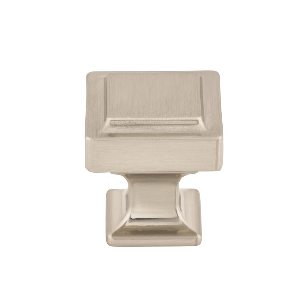 Transcend Collection Ascendra 1 1/8" Long Square Knob in Brushed