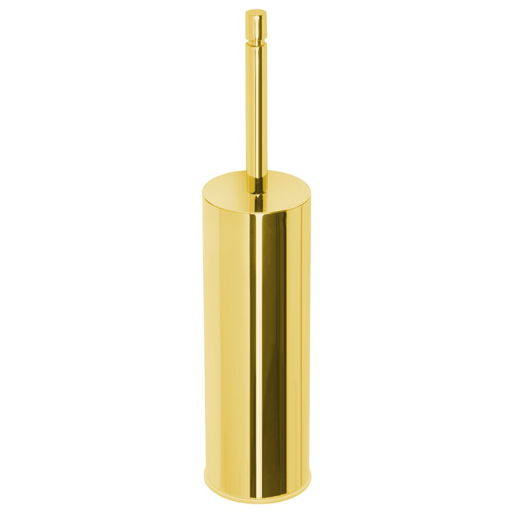 Axis Collection Freestanding Toilet Brush Holder in Unlacquered Brass