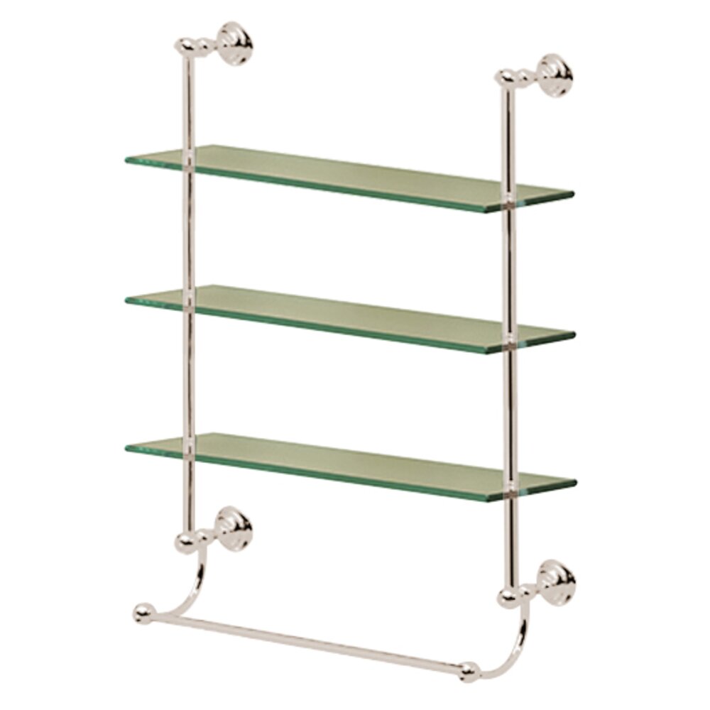 Kingston Collection Three Tier Glass Shelf in Polished Nickel by