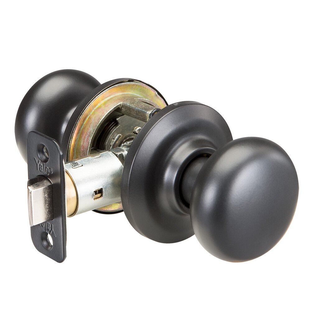 YH Collection Passage Cambridge Knob in Black Suede Yale Hardware