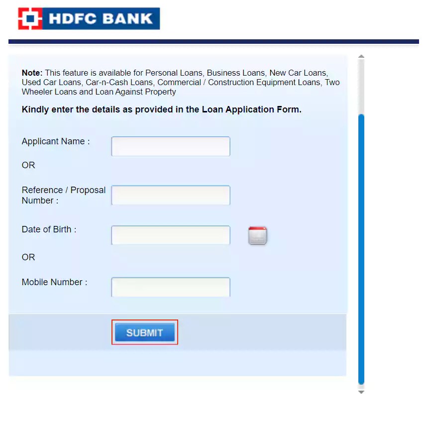 Check Hdfc Personal Loan Status Online