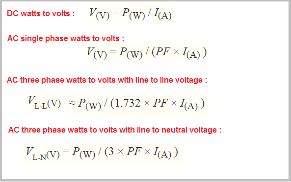 Electrical Engineers online calculator with formula