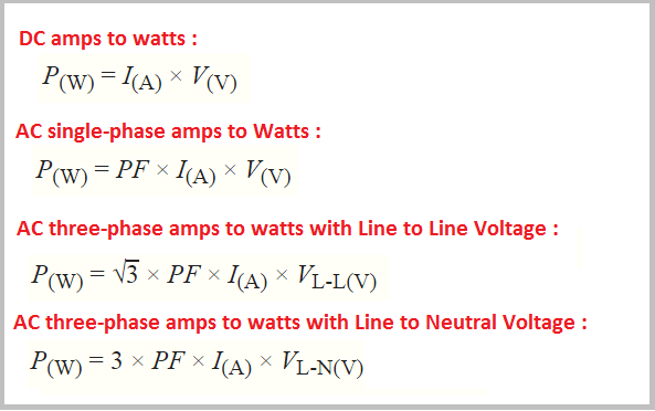 Electrical Engineers online calculator with formula