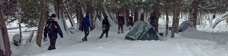 Winter Camping on the Silver Creek Pathway Luther, Michigan