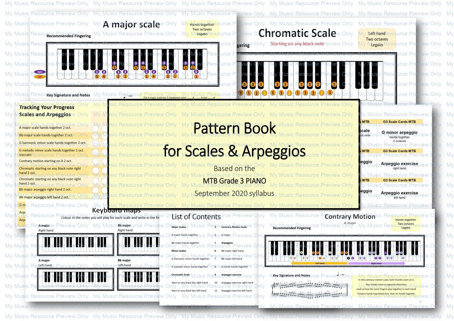 Pattern book Grade 3 Scales & Arpeggios (MTB Piano)