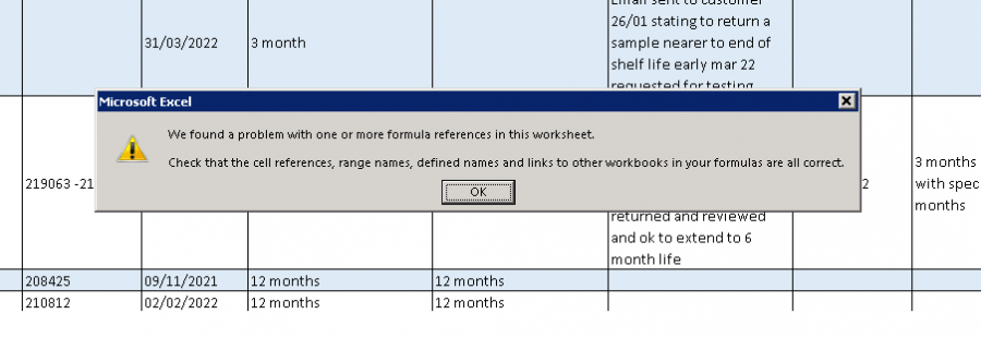 problem with one or more formula references in this