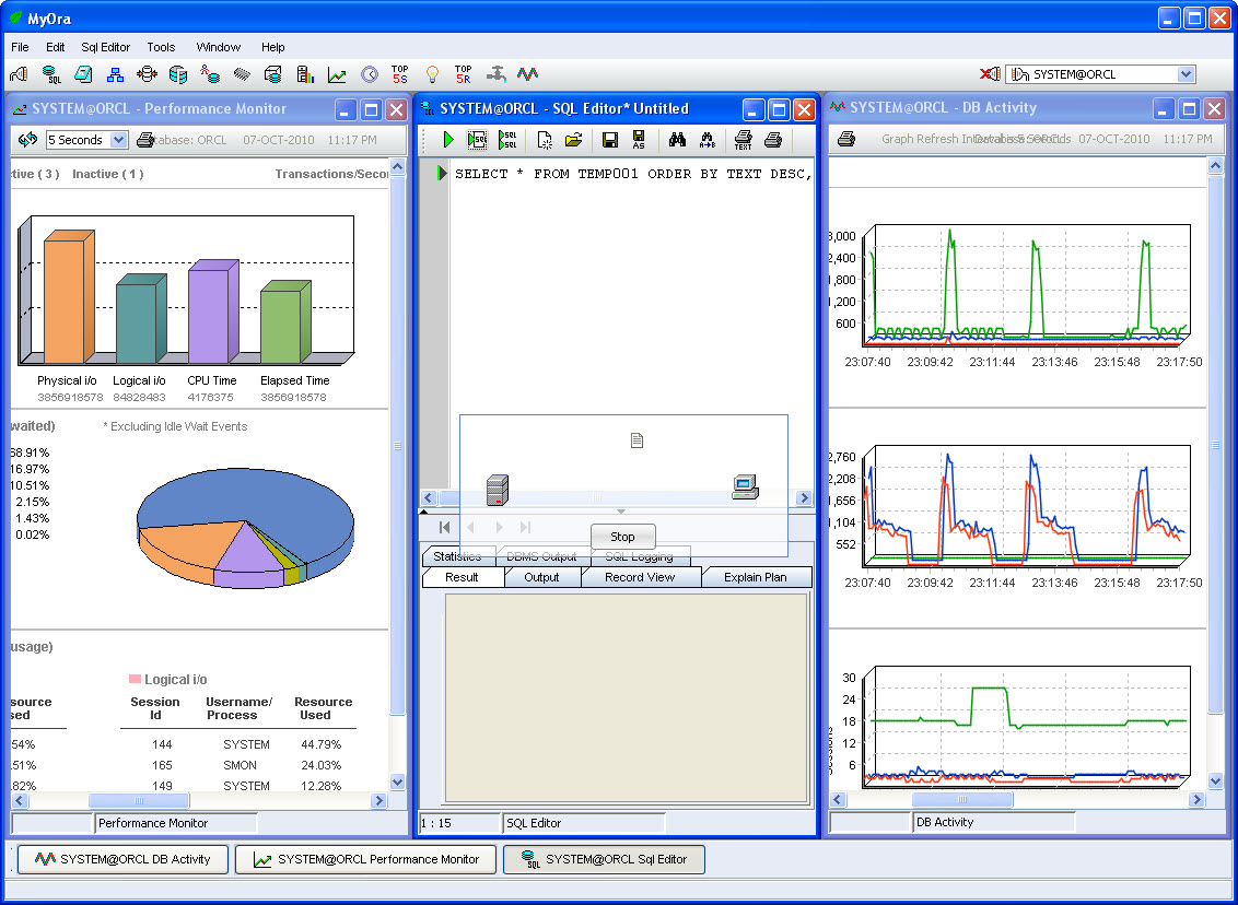 MyOra Free Oracle Database Monitoring and SQL Tool