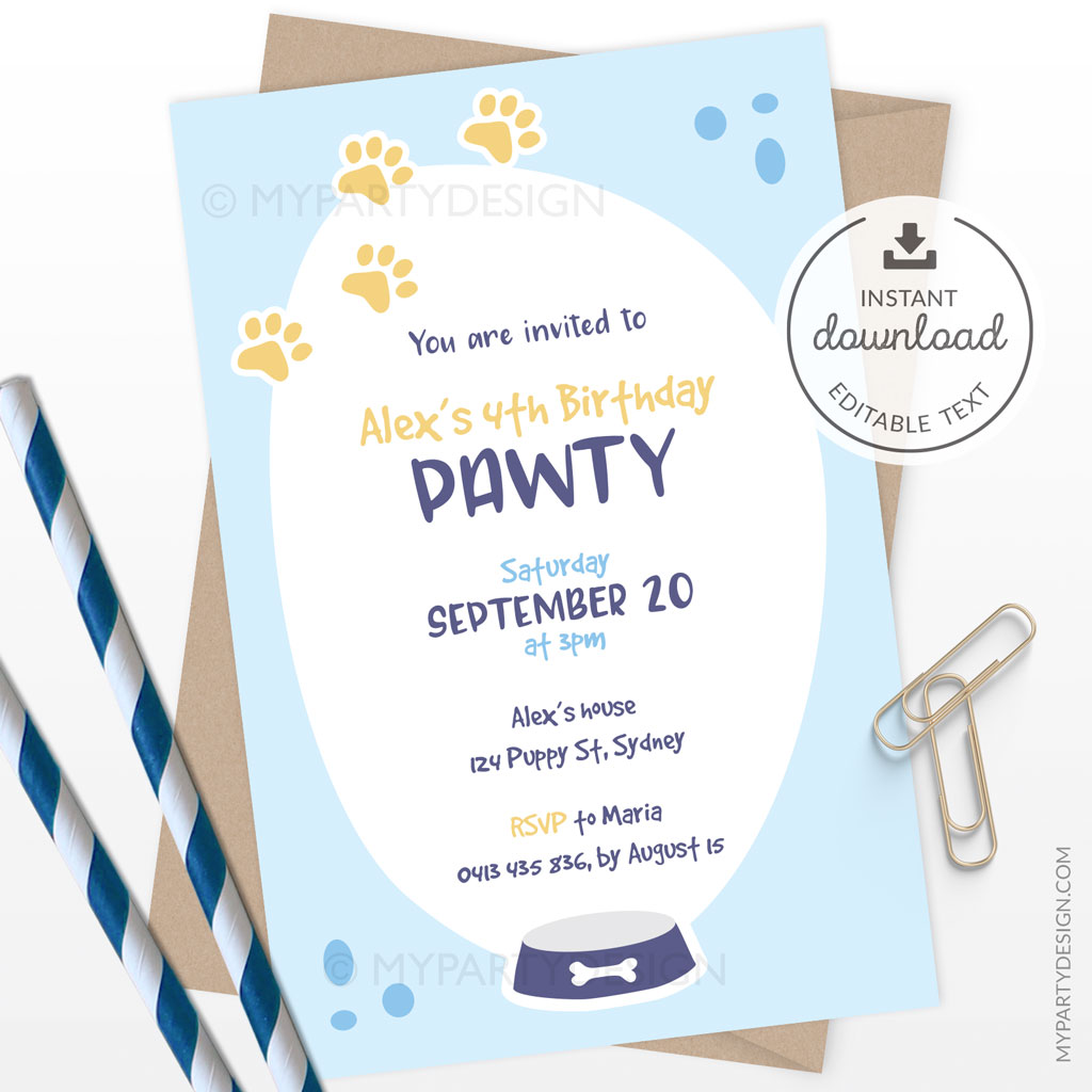 Printable Boy Birthday Party Decorations and Invitations My Party Design