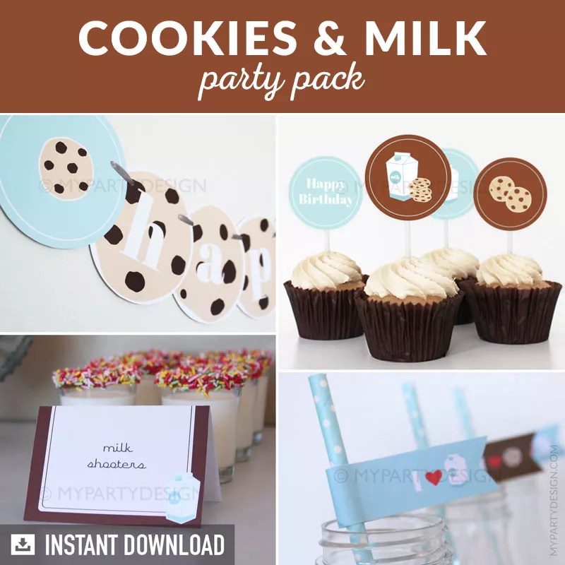 Cookies and Milk Party Printables My Party Design