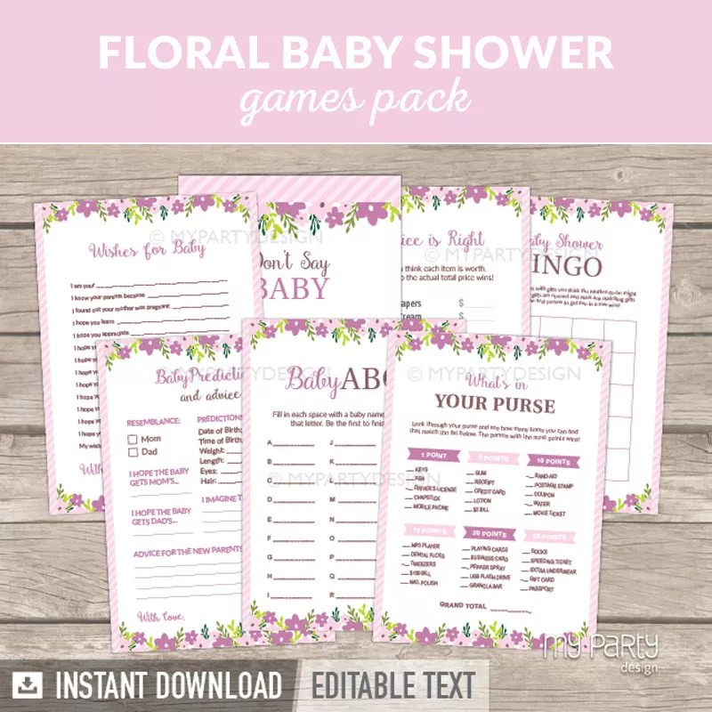 Floral Baby Shower Printables My Party Design