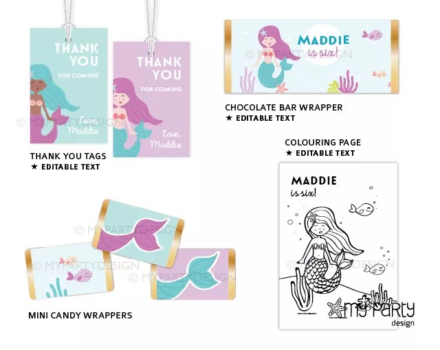 Mermaid Party Printables and Decorations My Party Design