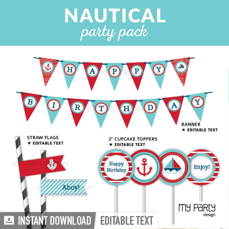 Nautical Party Printables My Party Design