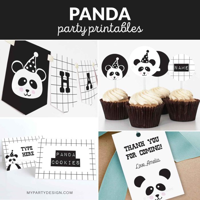 Panda Birthday Invitation, Printable Invite My Party Design