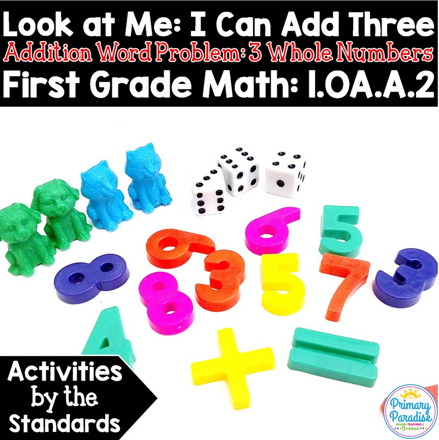 Adding Three Numbers: Word Problems 1.OA.A.2