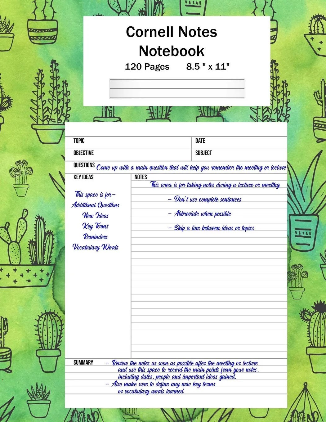 CORNELL NOTES NOTEBOOKS - My Printable Life
