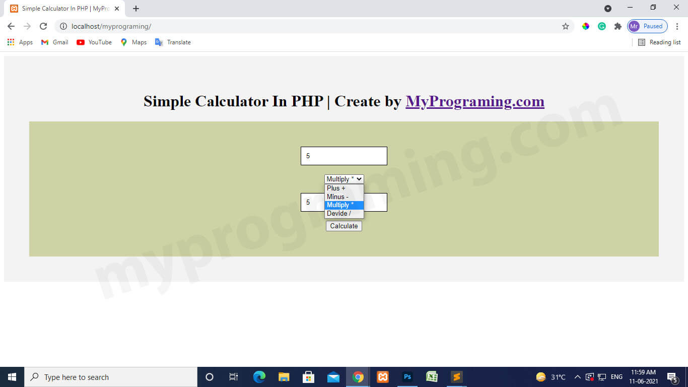 How to Create a Calculator with PHP? PHP Calculator myprograming