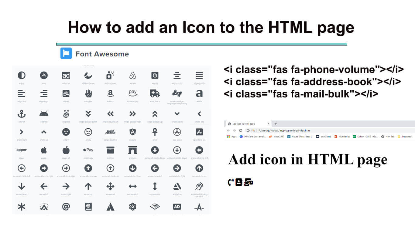 How to add an Icon to the HTML page? myprograming