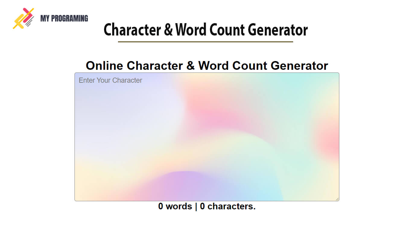 Online Character & Word Count Generator myprograming
