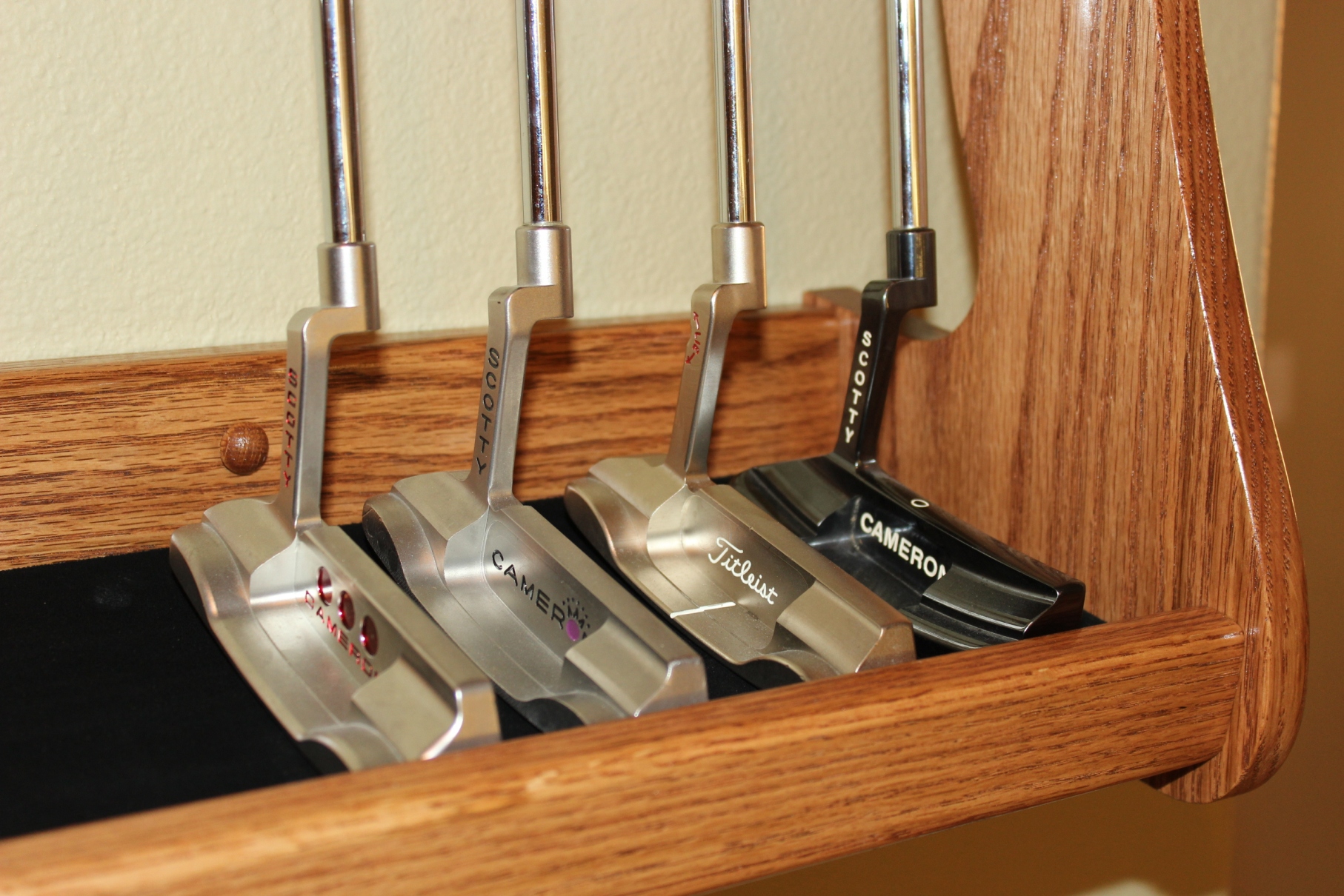 Custom Built Putter and Headcover Racks to display putters and covers