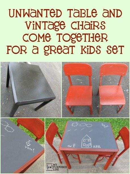 children's chalkboard table and chairs