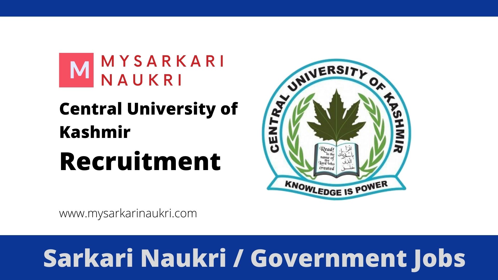 Central University of Kashmir Recruitment 2024 cukashmir.ac.in CUK