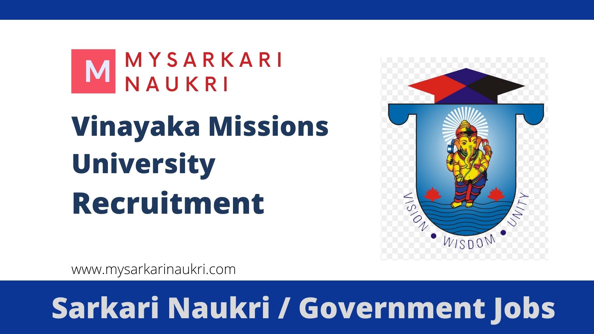 Vinayaka Missions University Recruitment 2022