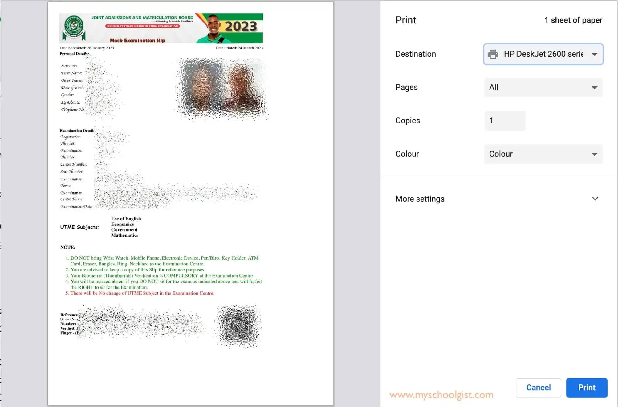 Print Jamb Mock Slip For 2023 at Herbert Devore blog