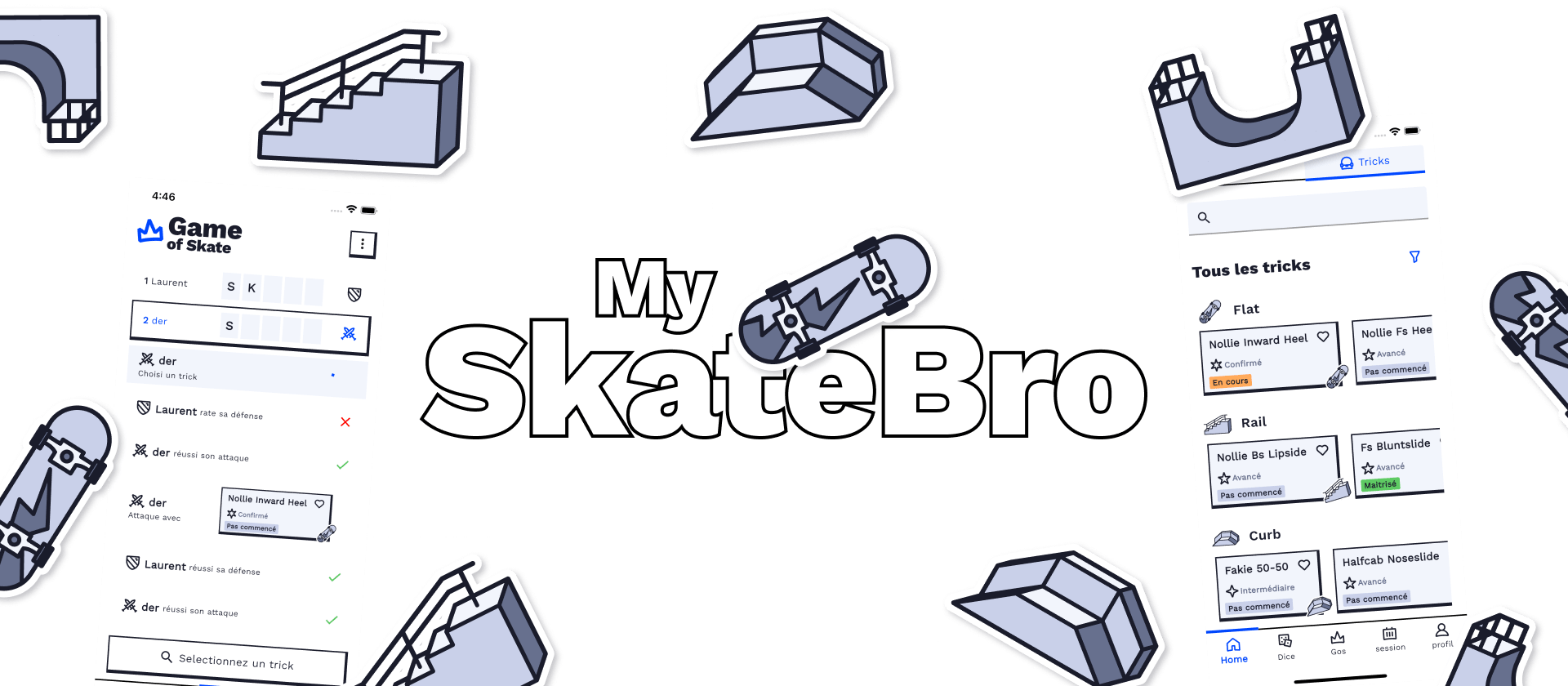 My Skate Bro Mobile app to learn and practice Skateboard