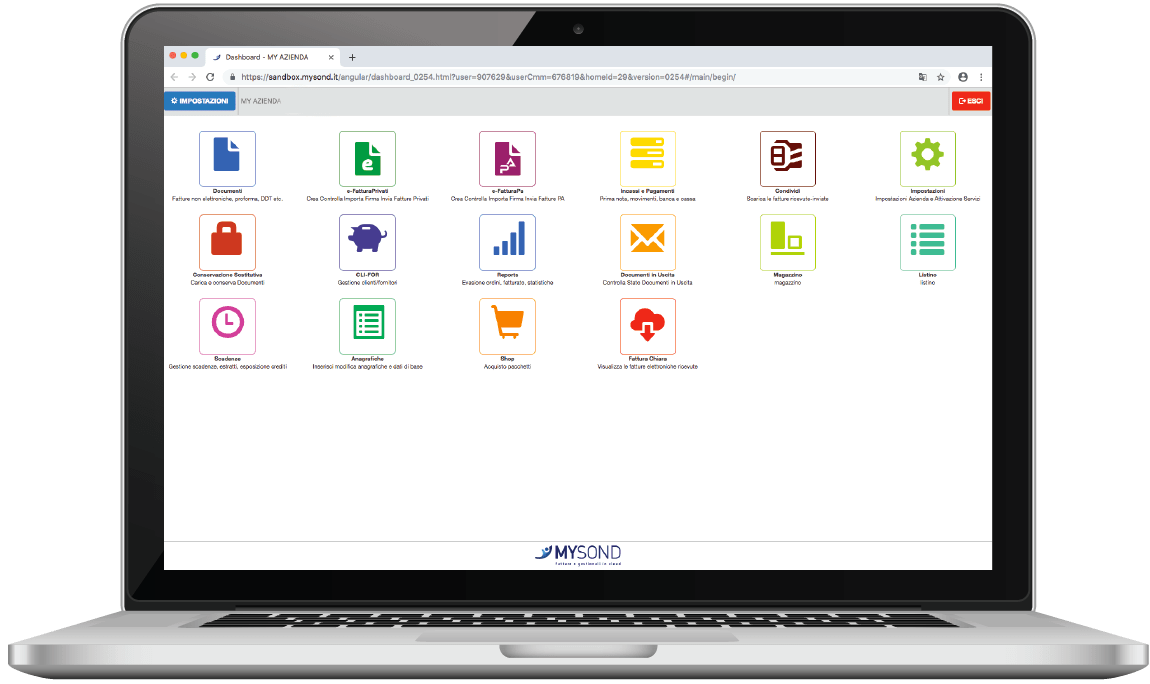 Myazienda il sofware gestionale aziendale in cloud Mysond