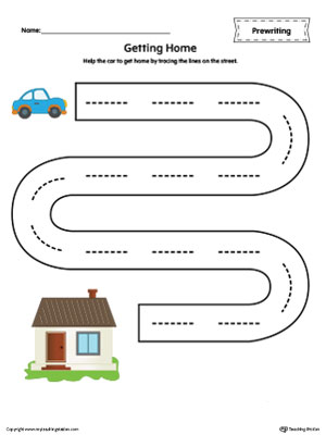 Choose if you want same or different content on each line on your handwriting practice worksheet. Street Line Tracing Prewriting Worksheet in Color | MyTeachingStation.com