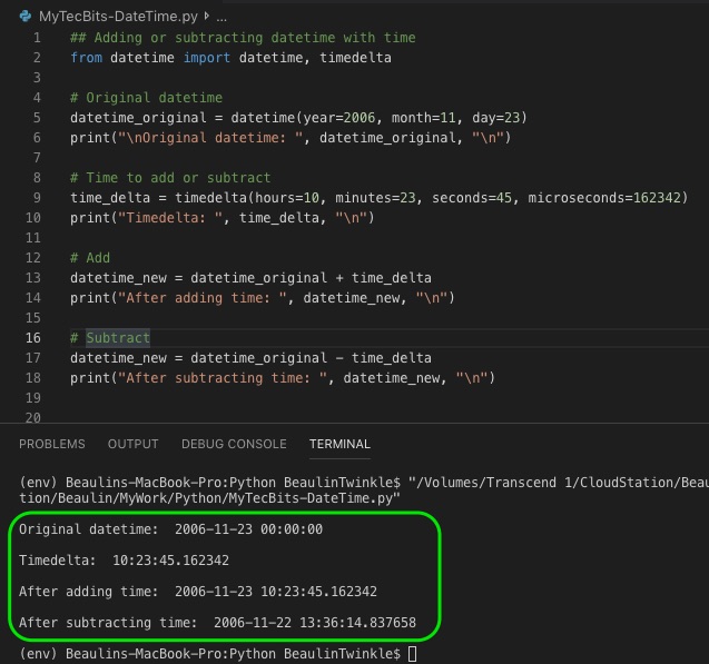 Addition and subtraction of datetime with time in Python My Tec Bits