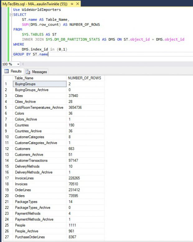 How To Check Number Of Tables In Sql Database