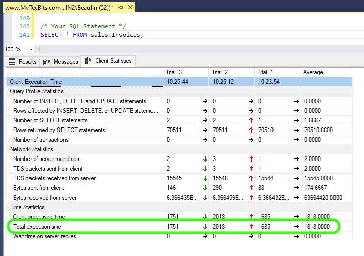 Getting accurate execution time in SQL Server SSMS My Tec Bits