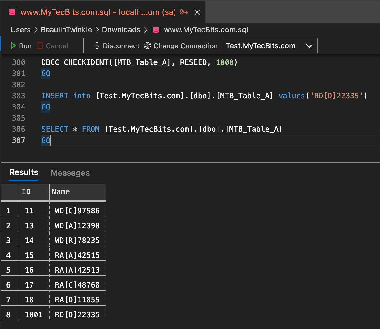 How to update values in identity column in SQL Server? My Tec Bits